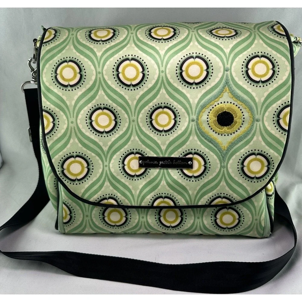 PETUNIA PICKLE‎ BOTTOM Boxy Backpack DIAPER BAG Changing Pad Aqua Floral